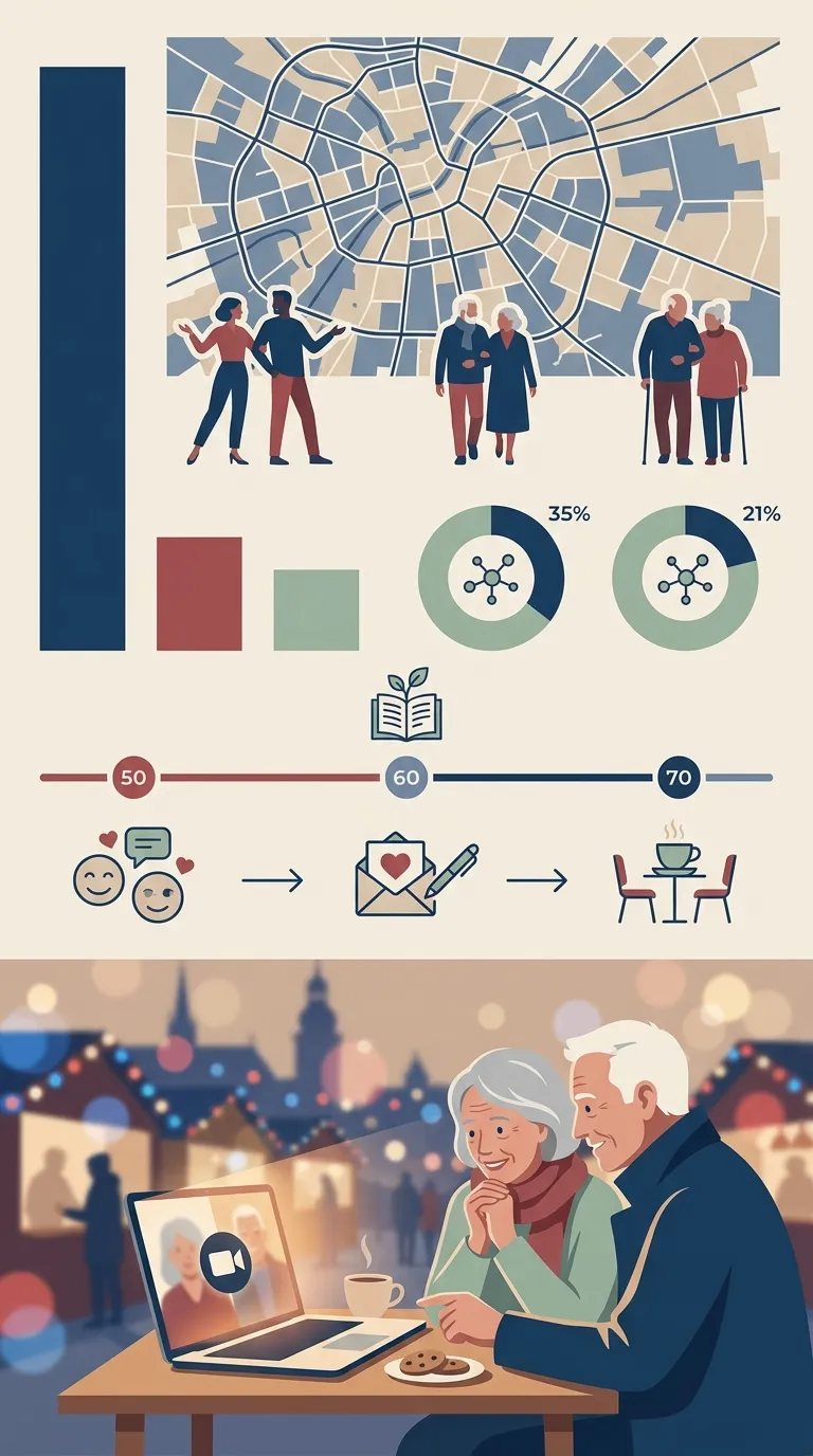 Infografik zu Sicherheitsregeln und Dating-Schritten für Best Ager in Leipzig
