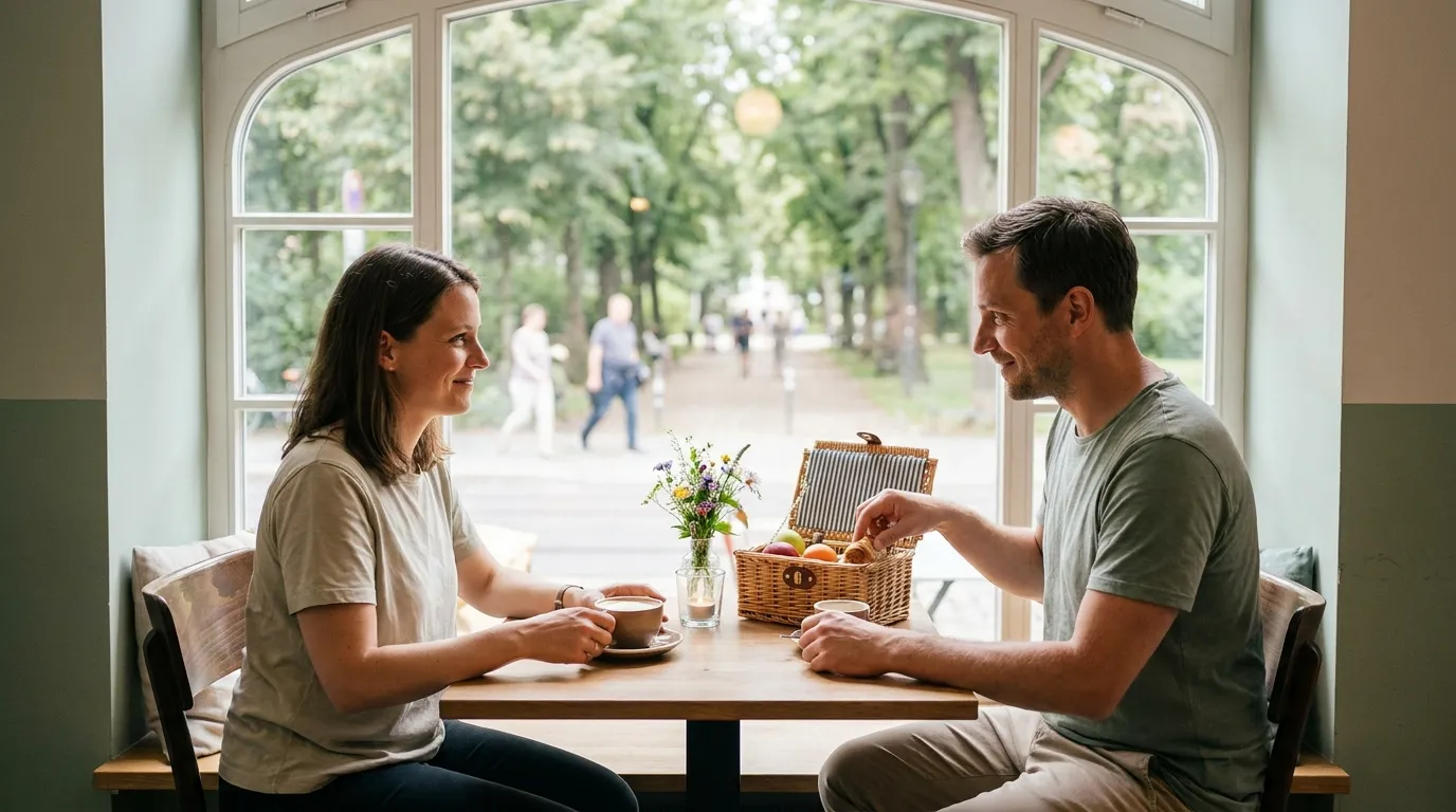 Entspanntes erstes Kennenlernen in einem Leipziger Café