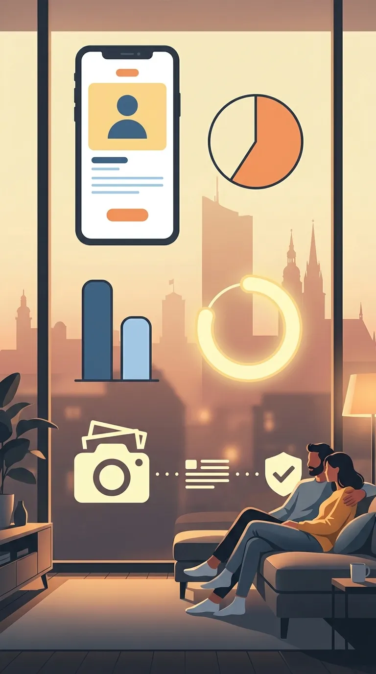 Infografik zu Profilfotos, Texten und Angaben beim Online-Dating