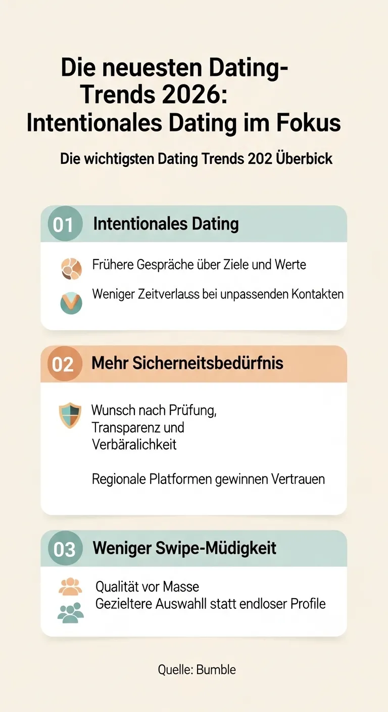 Infografik zu Dating-Trends, Absichten, Sicherheit und regionalem Online-Dating in Leipzig