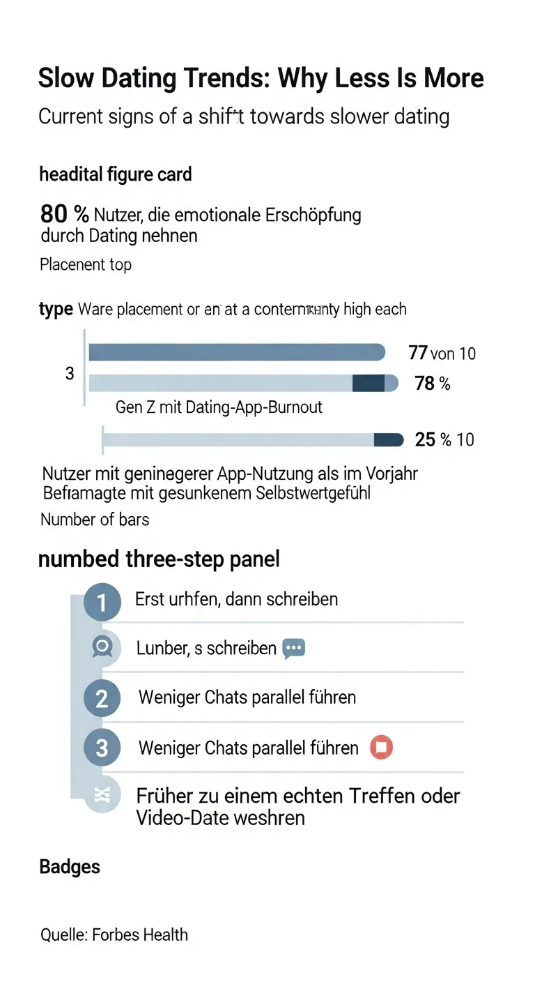 Infografik zu Dating-App-Burnout und langsamen Dating-Trends