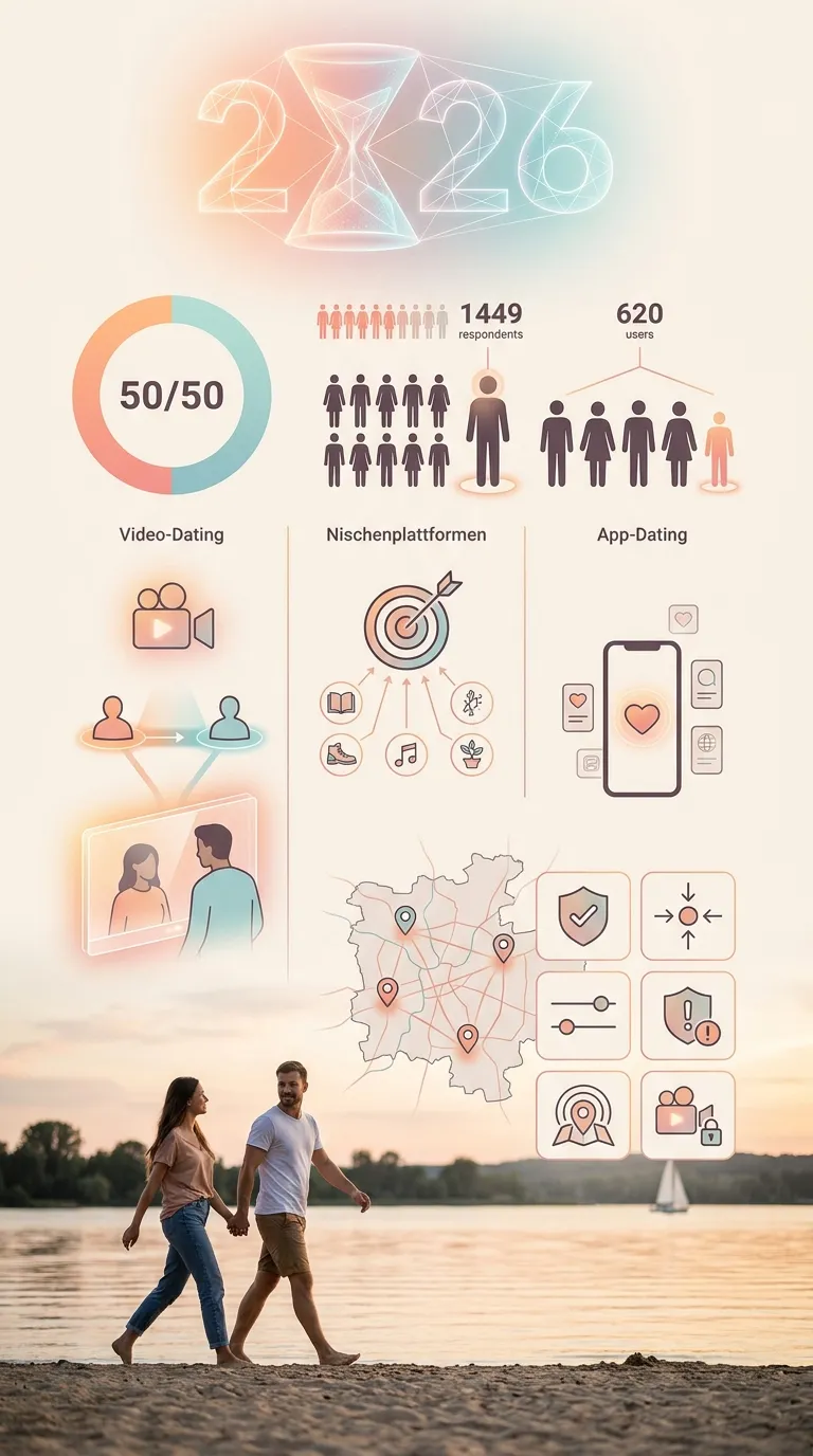 Infografik zu Dating-Funktionen für Vertrauen und Sicherheit