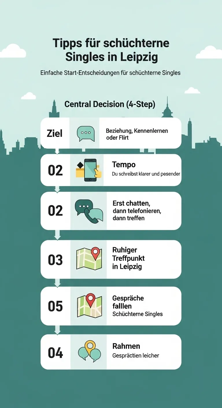 Infografik zu den besten ersten Schritten für schüchterne Singles in Leipzig