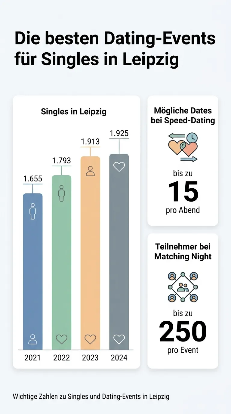 Infografik zu Dating-Events und Single-Zahlen in Leipzig